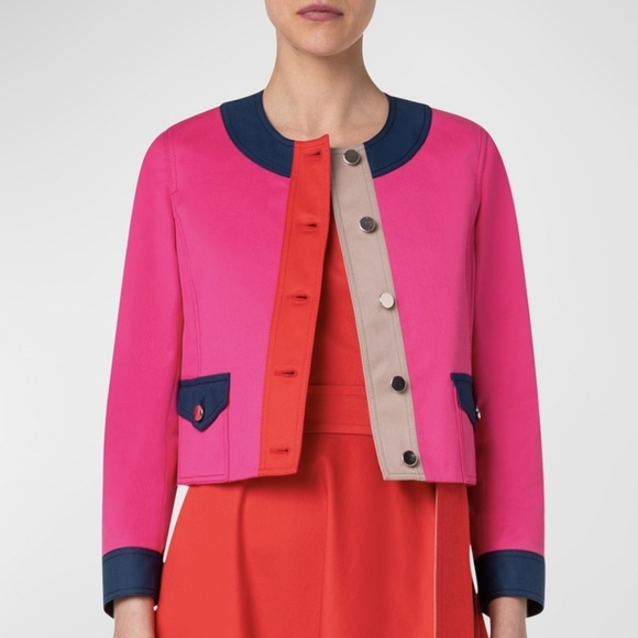 Akris Punto Jackets & Blazers - Akris Punto Boxy Cotton Gabardine Jacket  Pink Size 14 New